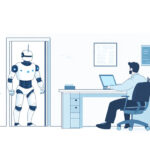 robot i pracownik biurowy